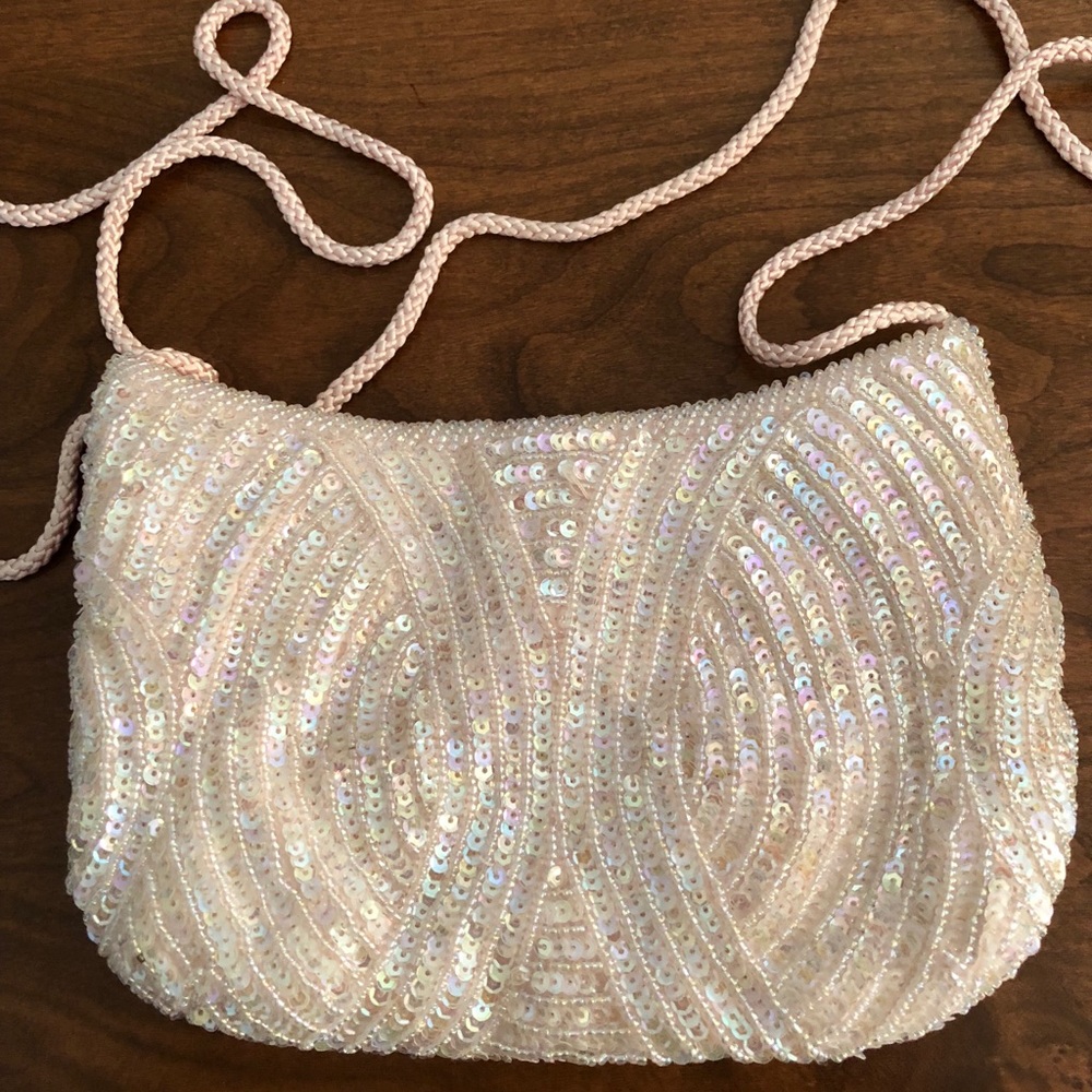 Preston & York pink sequined evening bag